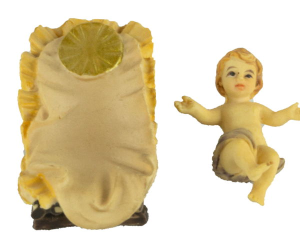 Kleine Weihnachtskrippe Raitenberg inkl. heiliger Familie K001-01 und Schaf, Maße: ca. 28 x 20 x 22 cm